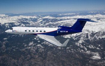 The NSF/NCAR Gulfstream V in flight.